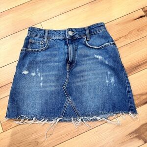 Urban Outfitters Distressed Denim Skirt - Blue